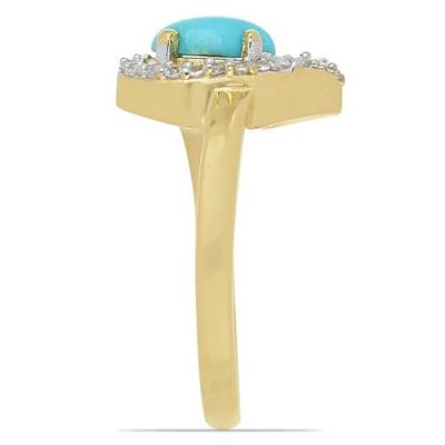 BUY STERLING SILVER NATURAL BLUE TURQUOISE GEMSTONE CLASSIC RING